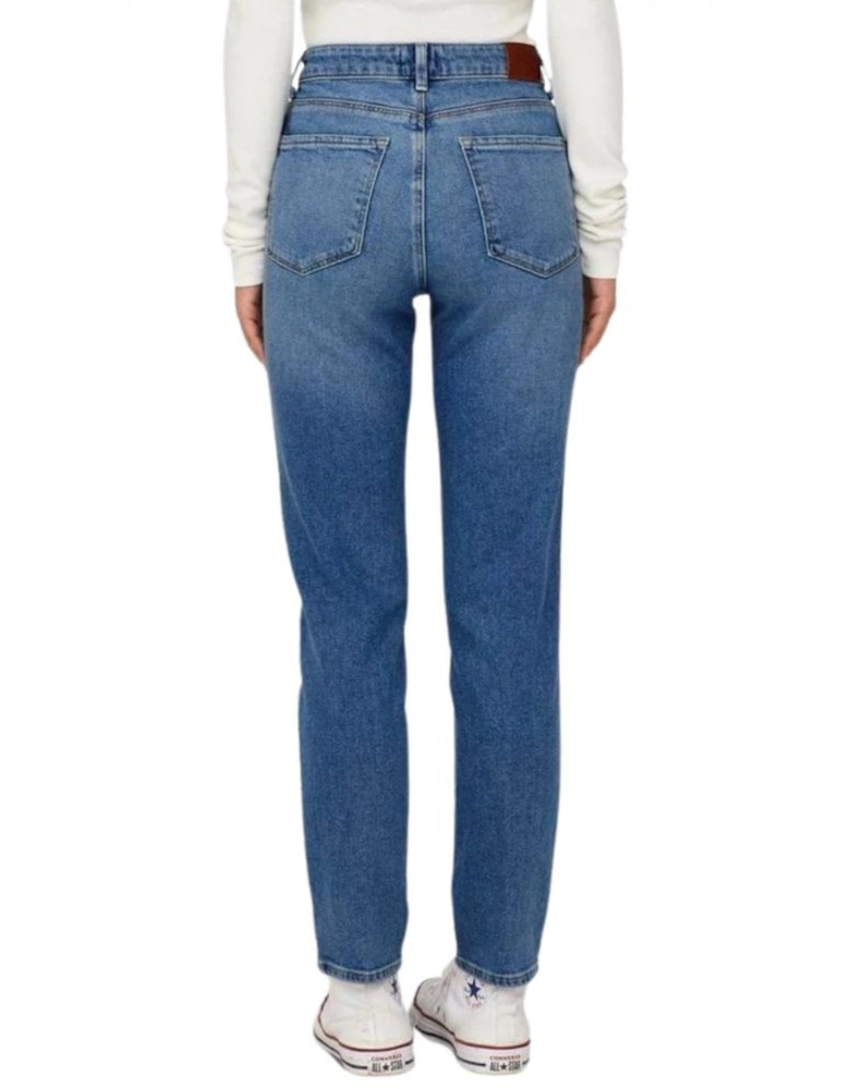 Emily Straight Fit High Waist Jeans - Medium Blue Denim