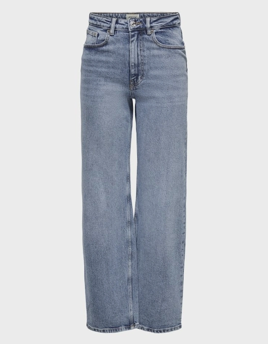 Juicy Life Wide High Waisted Jeans - Blue Denim