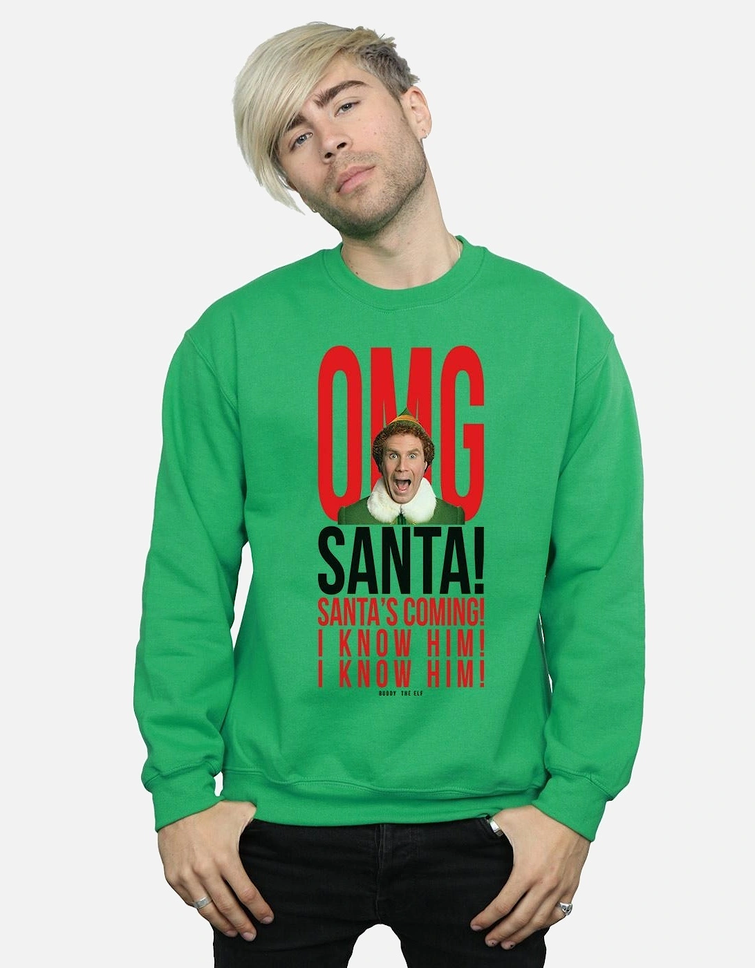 Mens OMG Santa I Know Him Sweatshirt