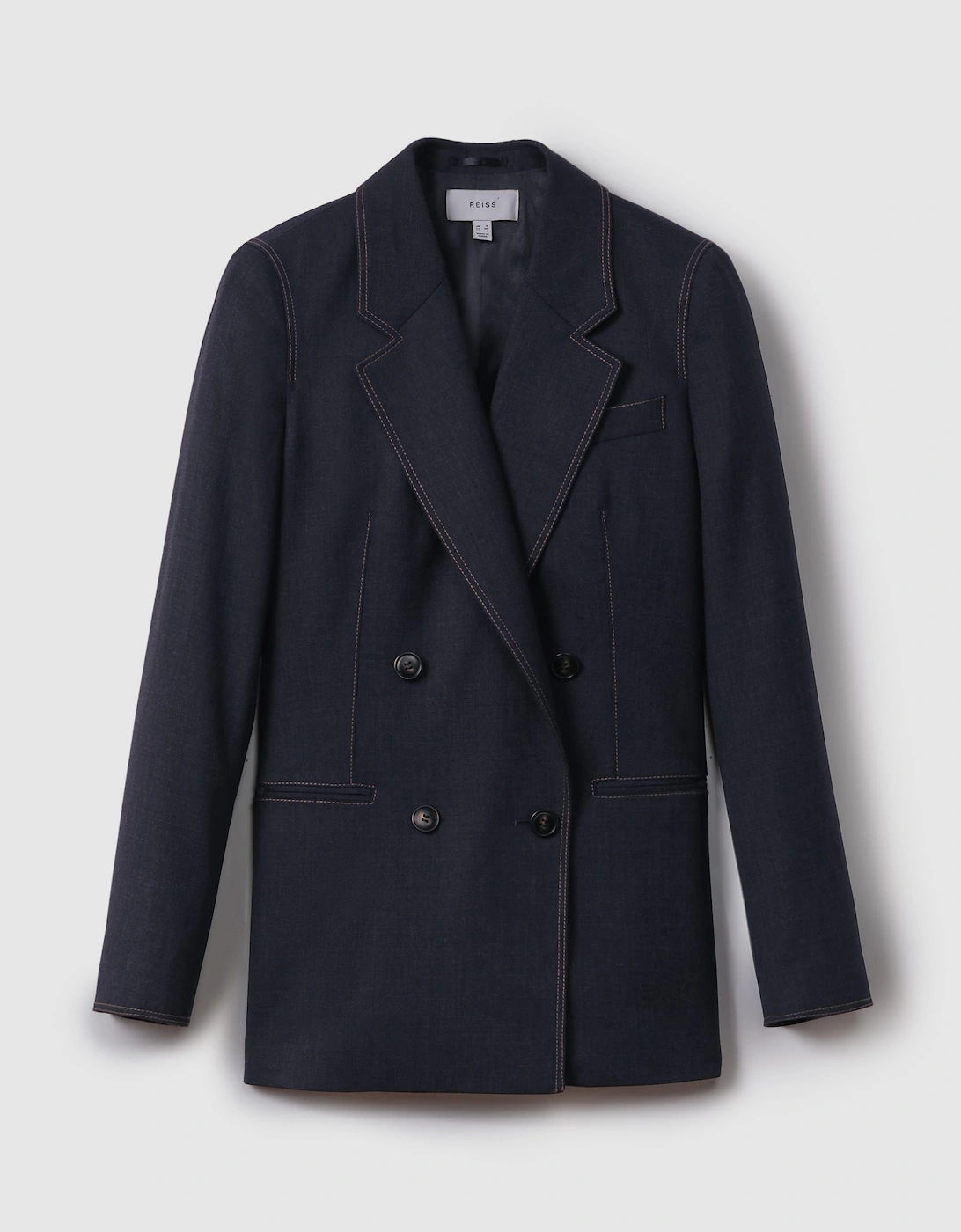 Wool Blend Denim Look Suit Blazer, 2 of 1