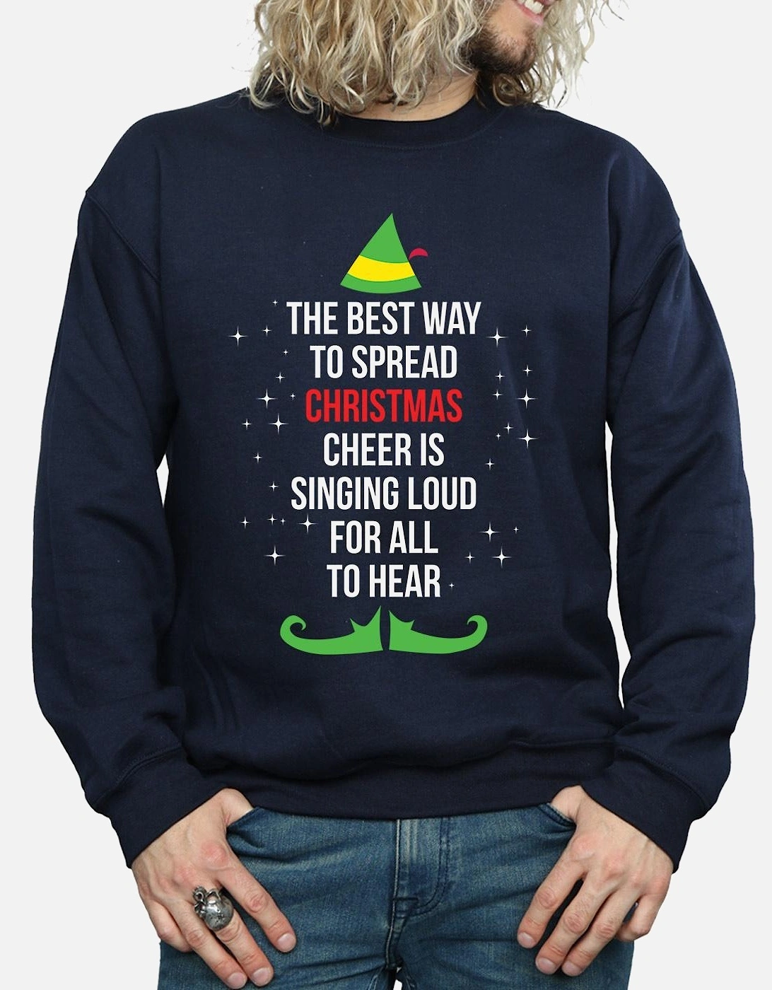 Mens Christmas Cheer Text Sweatshirt