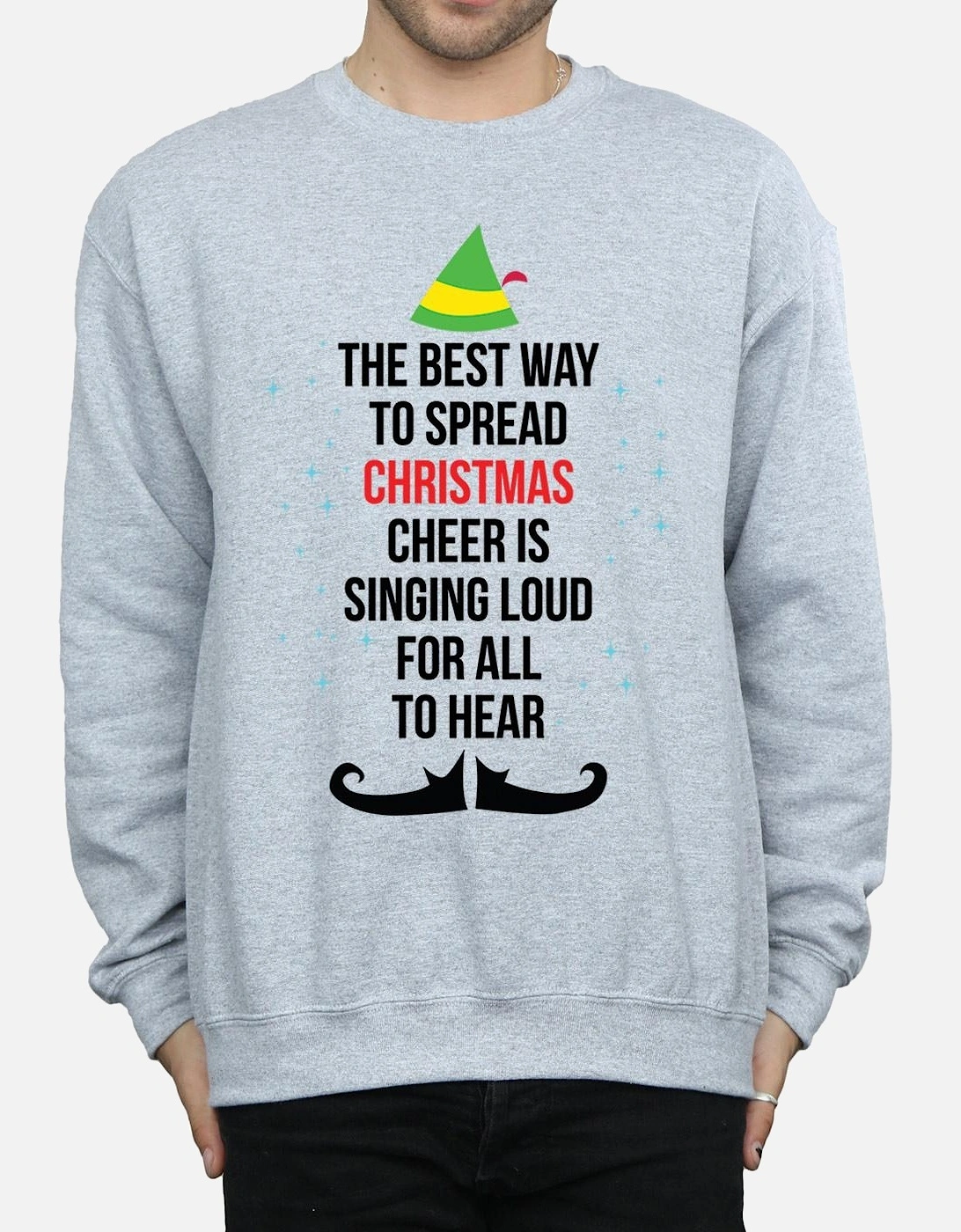 Mens Christmas Cheer Text Sweatshirt