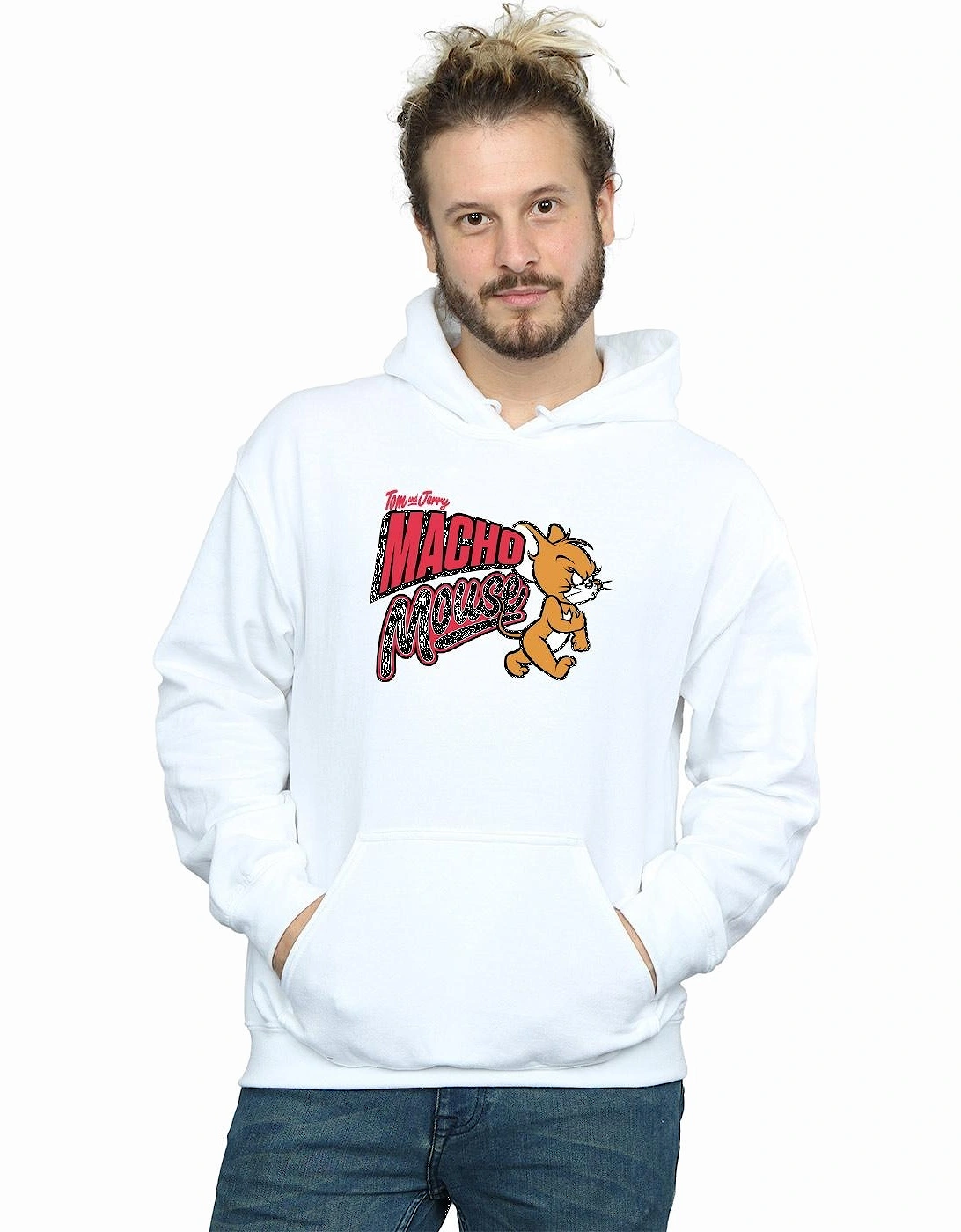Tom And Jerry Mens Macho Mouse Hoodie