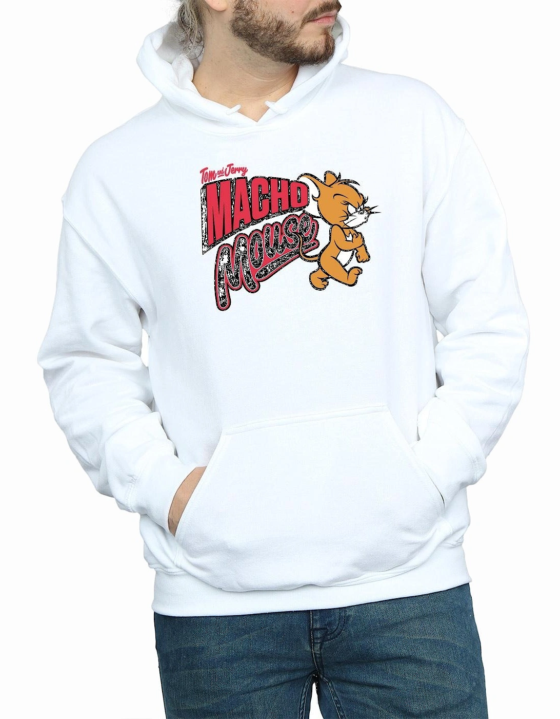 Tom And Jerry Mens Macho Mouse Hoodie
