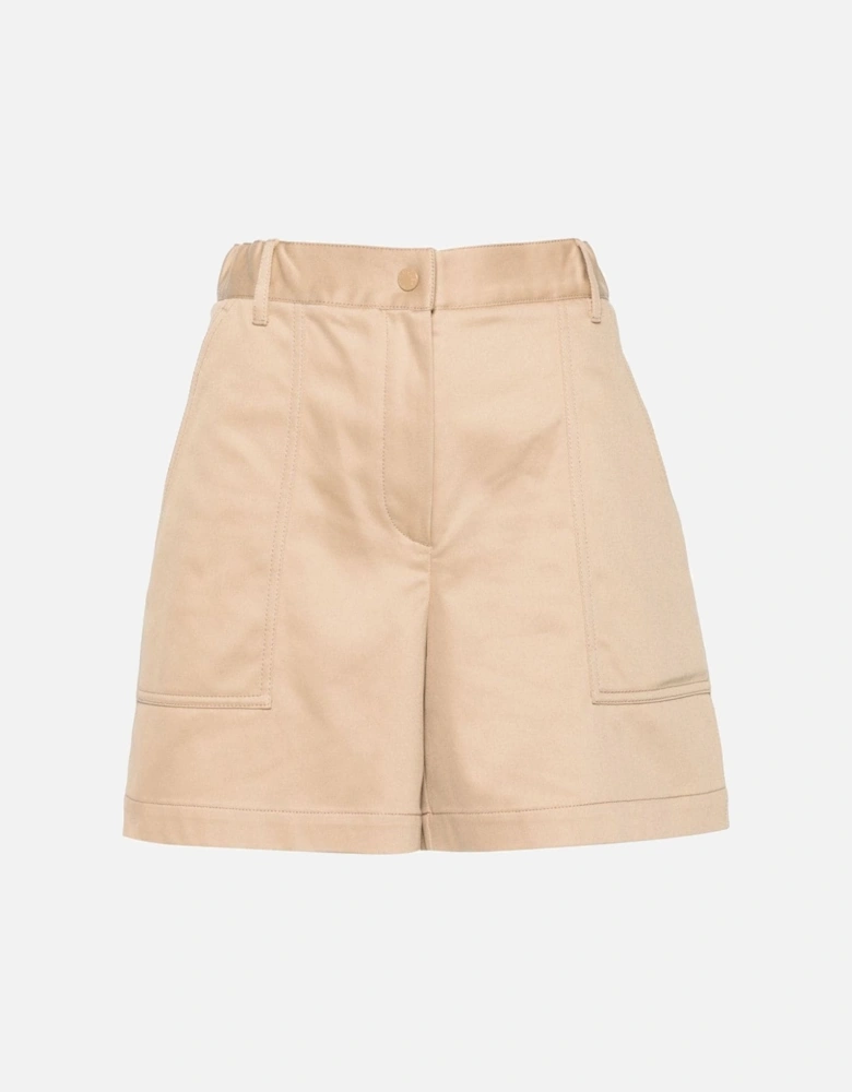 Womens Cotton Shorts Beige