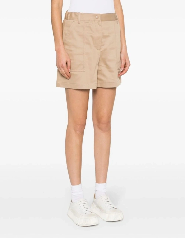 Womens Cotton Shorts Beige