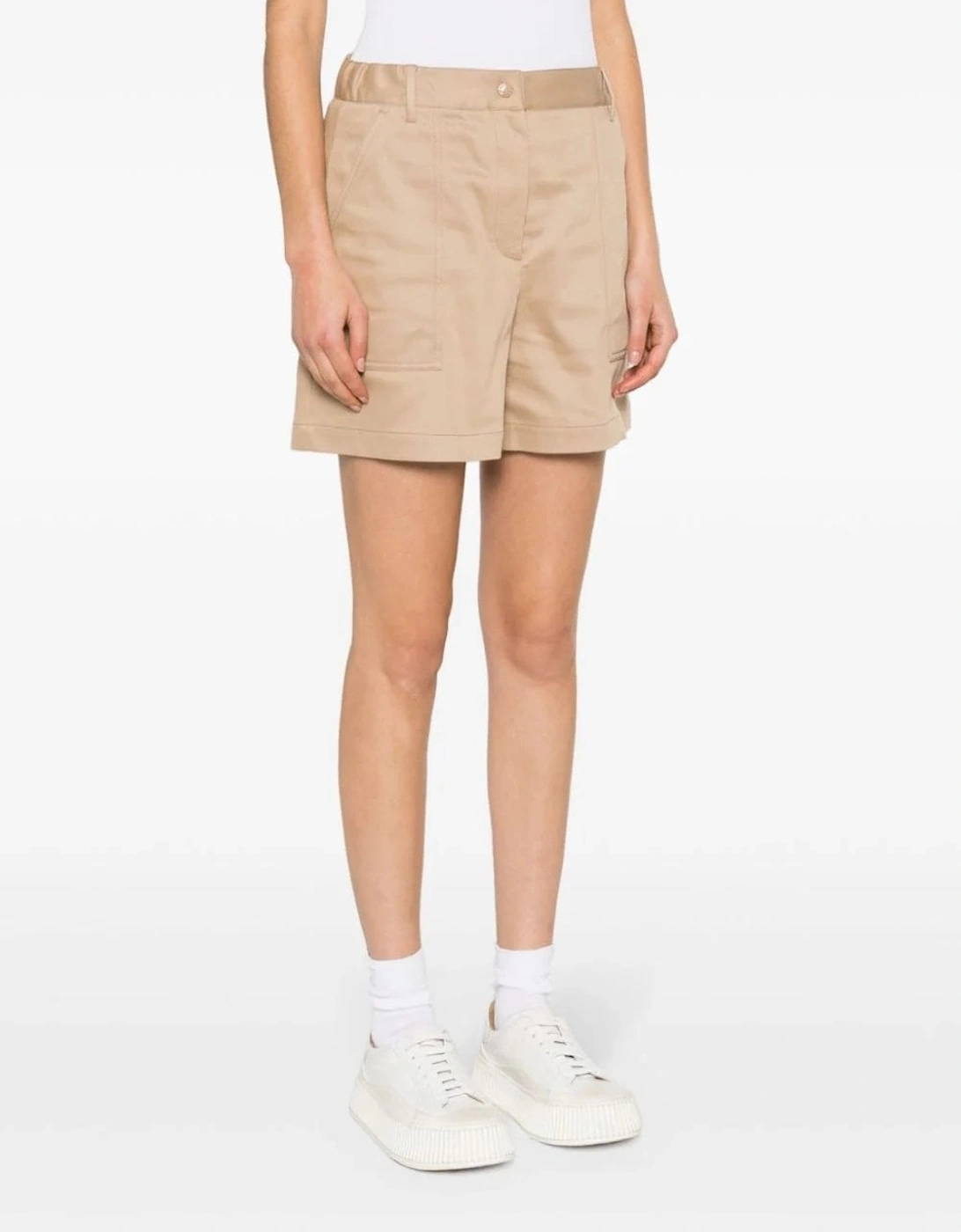 Womens Cotton Shorts Beige, 6 of 5