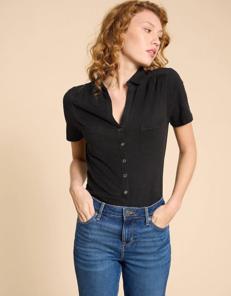 Penny Pocket Jersey Shirt - Black