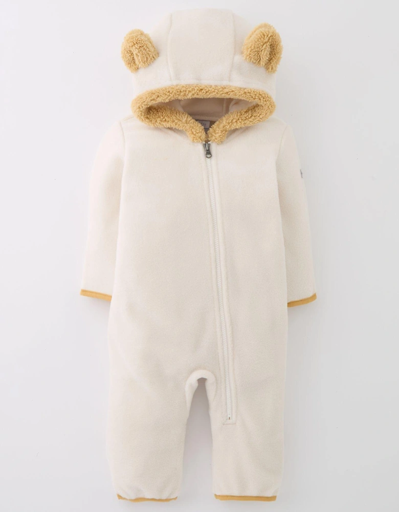Infant Tiny Bear II Fleece Bunting Bodysuit - Beige