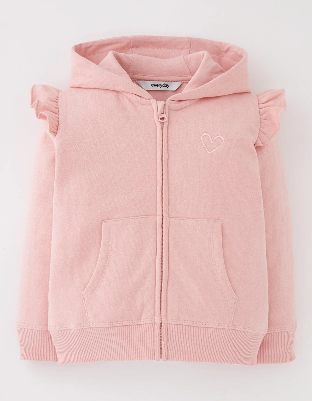 Girls Cotton Rich Essential Frill Hoodie, 2 of 1