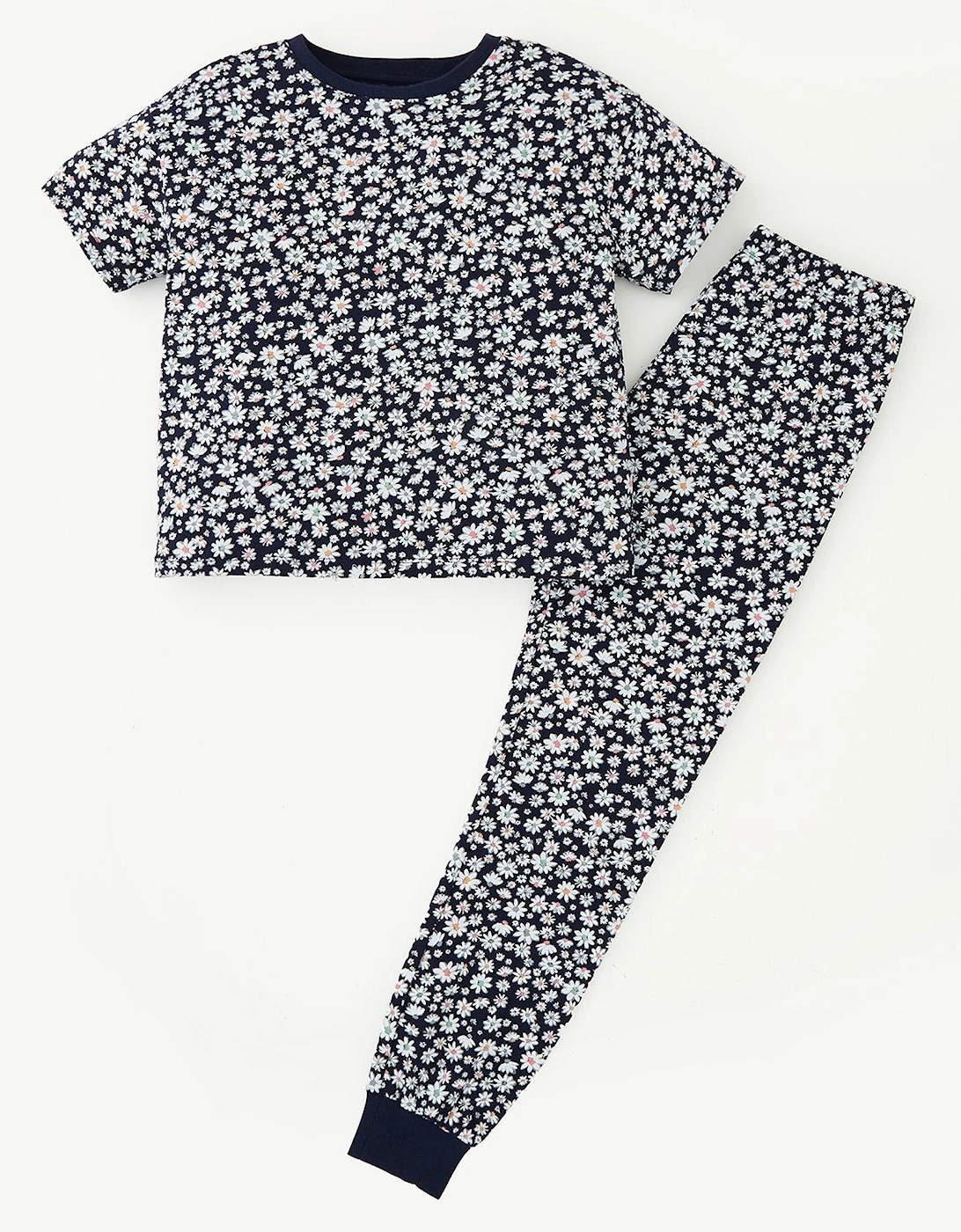 Girls Short Sleeve/ Long Length Floral Pyjama, 5 of 4