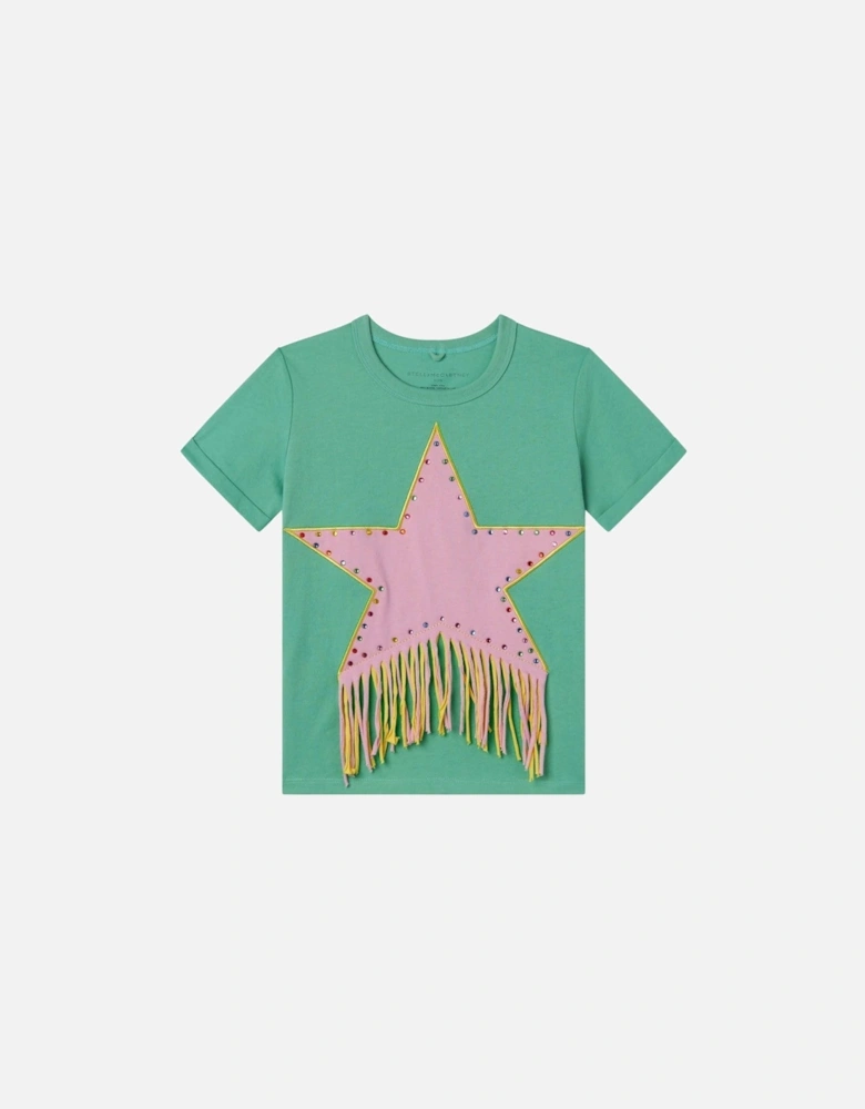 Girls Green Star T-Shirt