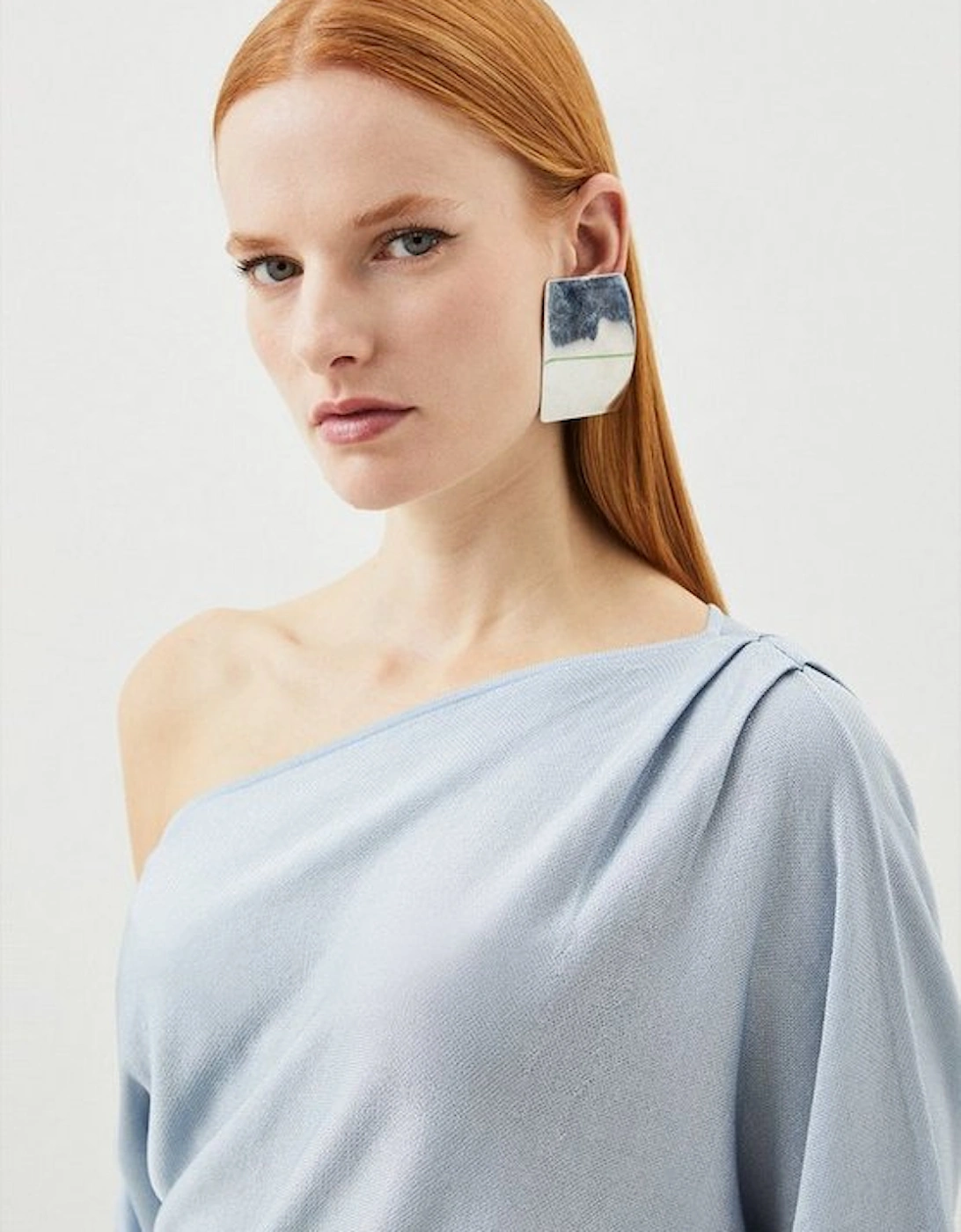 Slinky Viscose  Asymmetric Knit Top