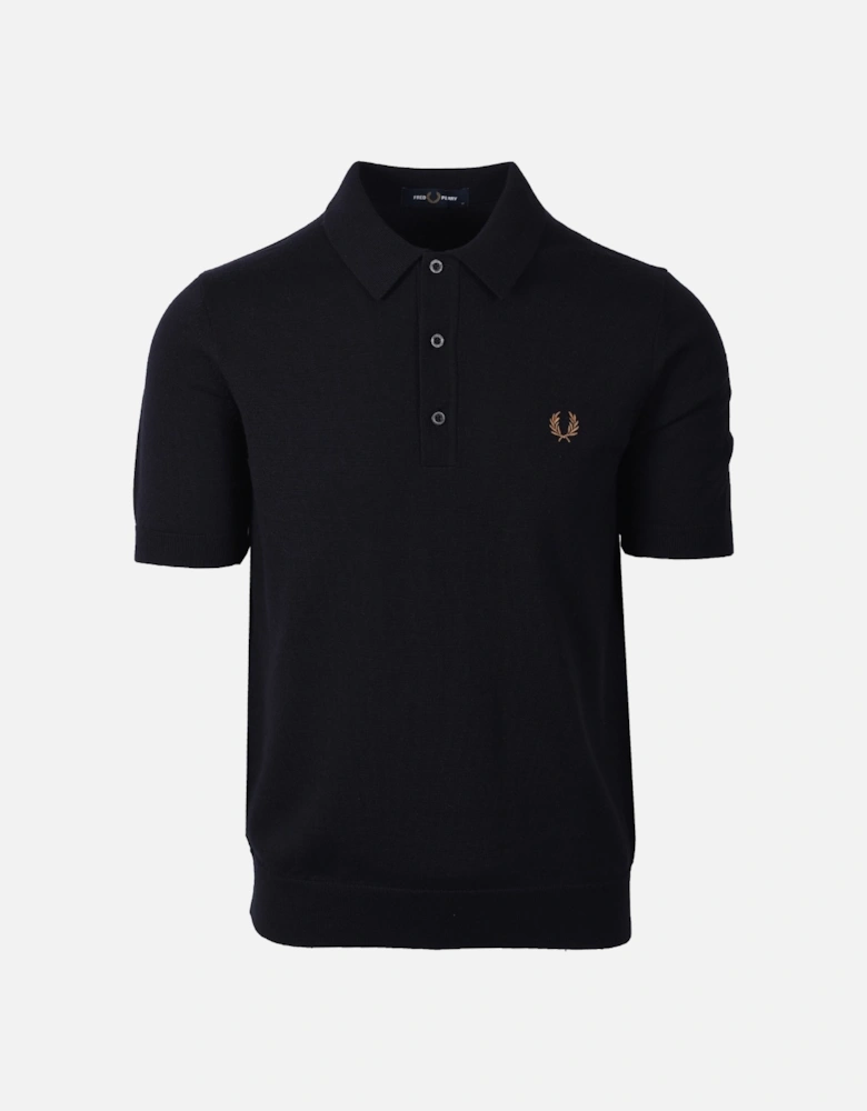 Classic Kitted Polo Shirt Navy