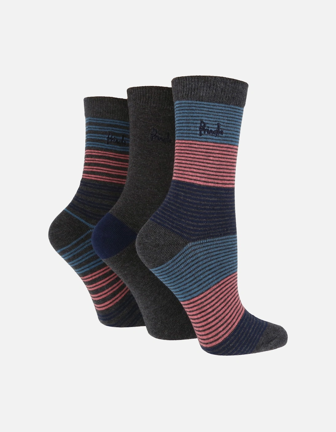 3 PAIR LADIES STRIPE SOCKS, 2 of 1