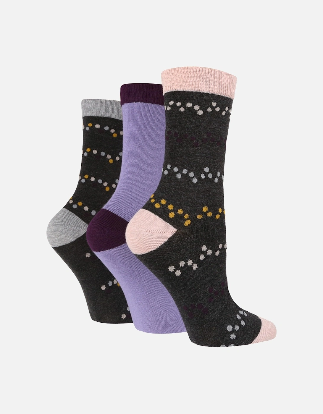3 PAIR LADIES BAMBOO SPOTTED LINES SOCKS, 2 of 1