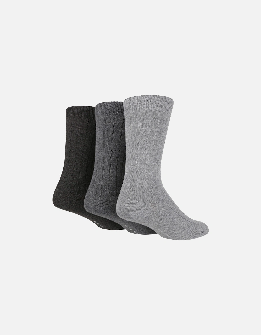 3 PAIR MENS BAMBOO PLAIN RIBBED SOCKS, 2 of 1