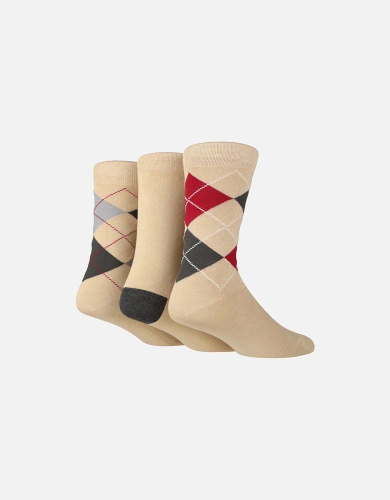 3 PAIR MENS BAMBOO NEW ARGYLE SOCKS