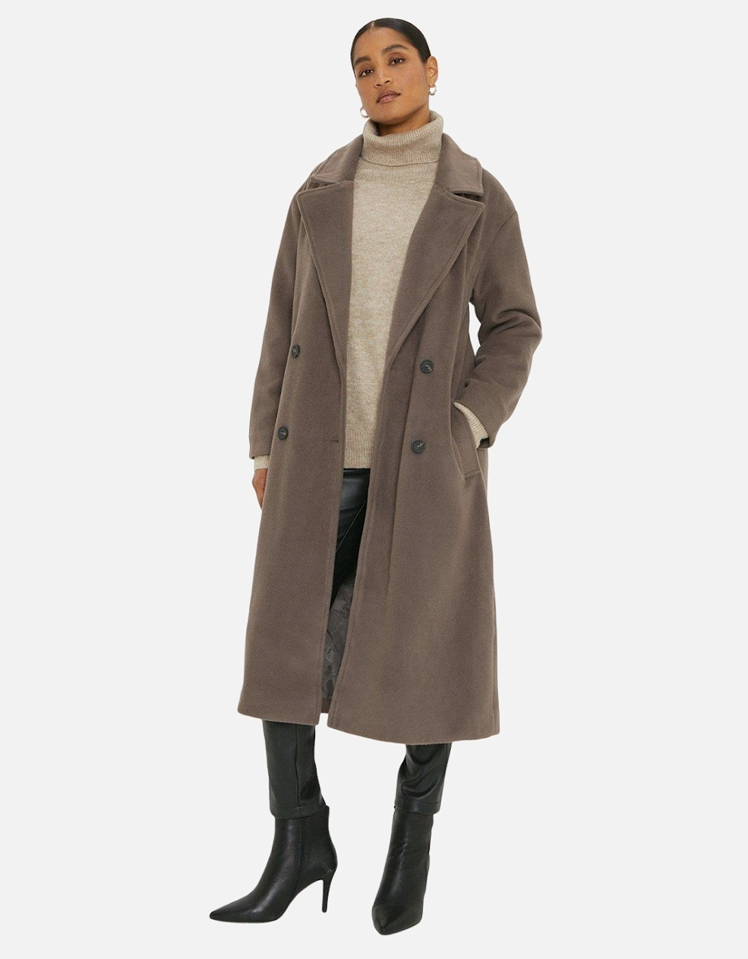 Womens/Ladies Double-Breasted Longline Coat, 4 of 3