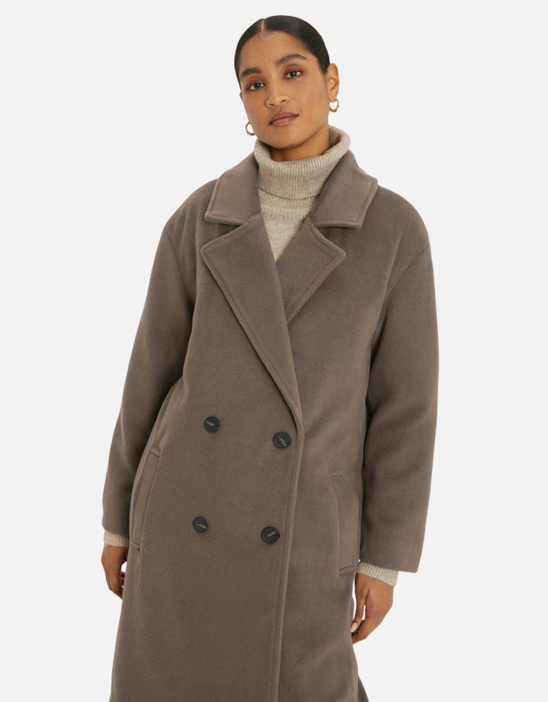 Womens/Ladies Double-Breasted Longline Coat