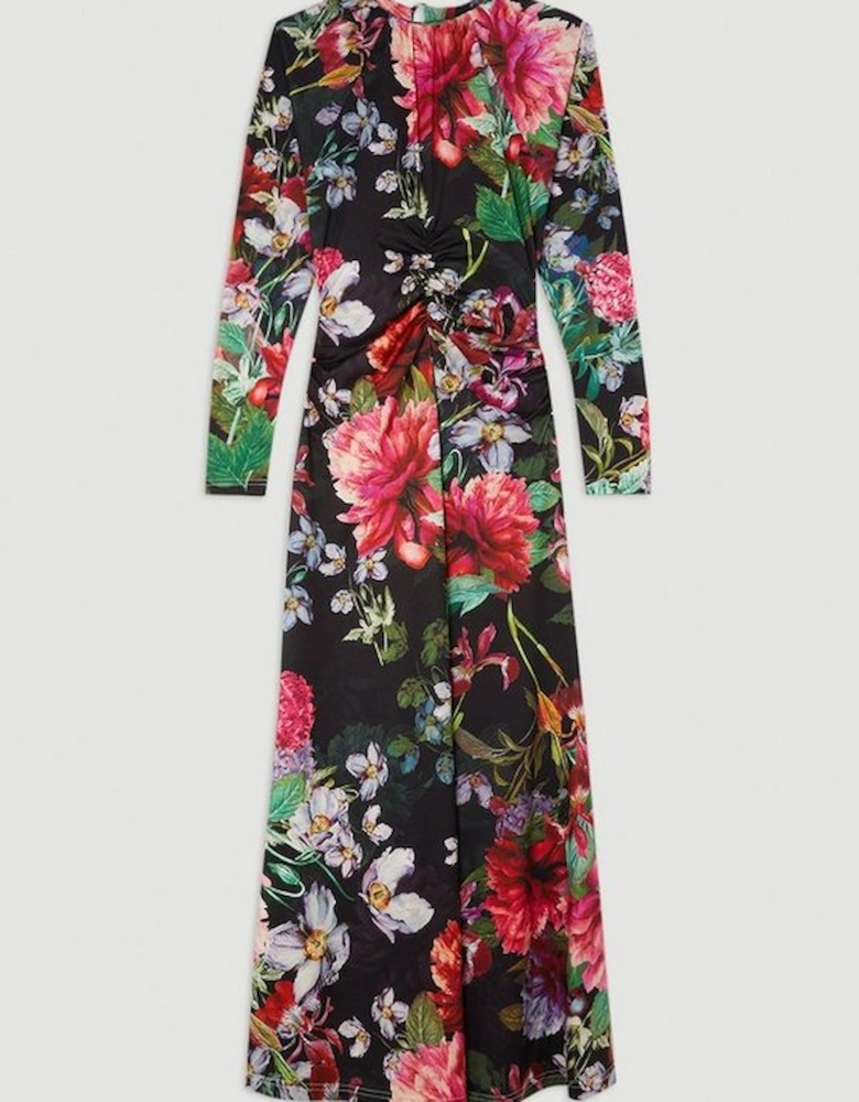 Botanic Floral Jersey Crepe Batwing Maxi Dress