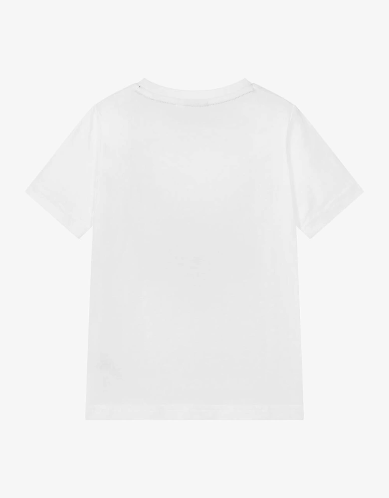 Boss White Repeat Logo T shirt