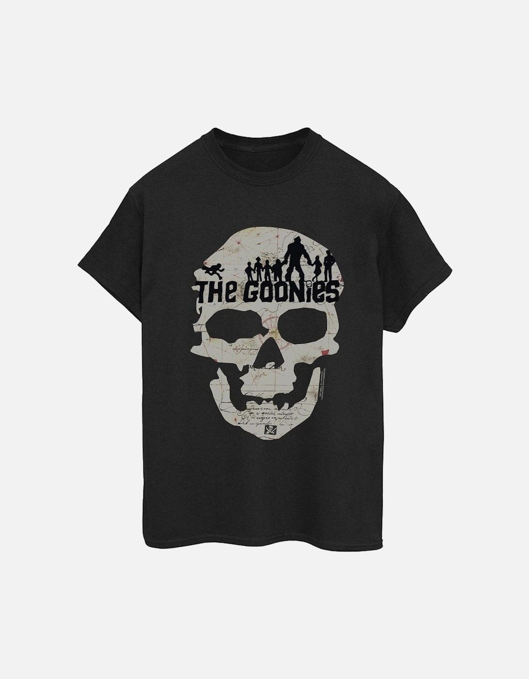 Womens/Ladies Map Skull Cotton Boyfriend T-Shirt, 4 of 3