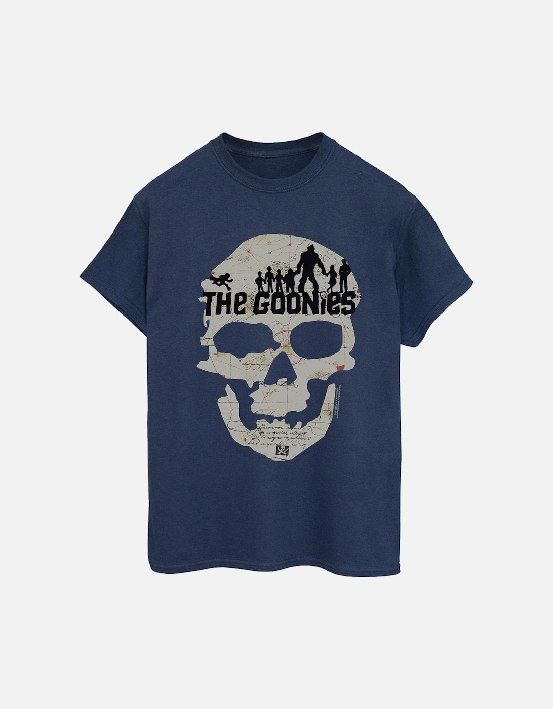 Womens/Ladies Map Skull Cotton Boyfriend T-Shirt, 4 of 3