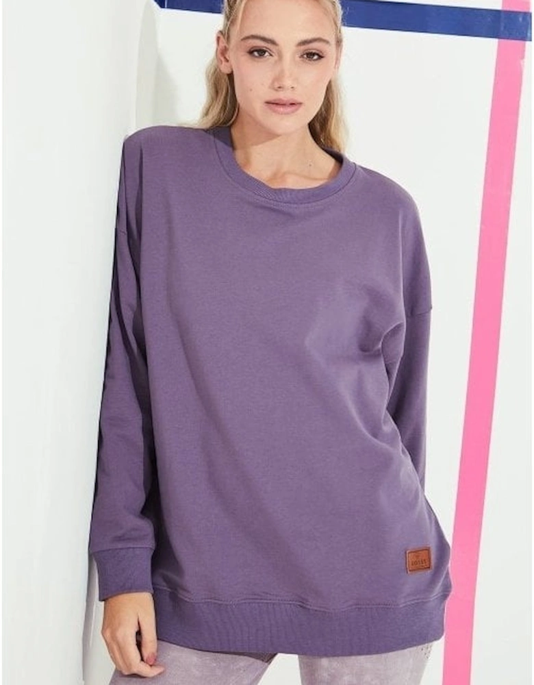 Purple Crew Neck Cotton Sweatshirt