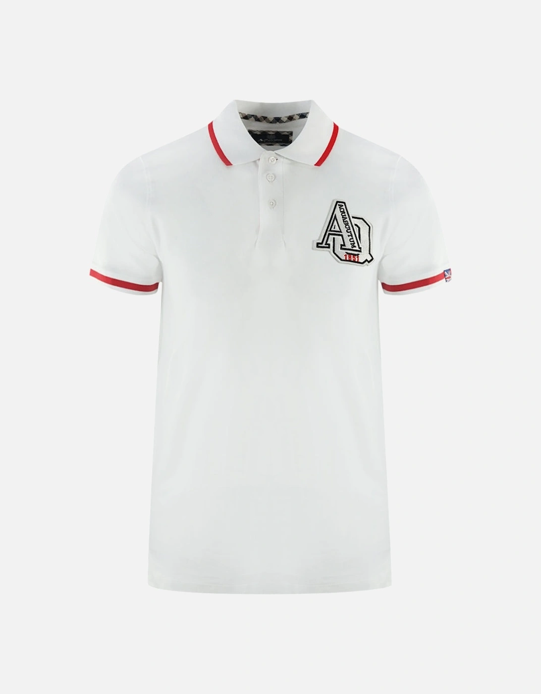 AQ 1851 Embroidered Tipped White Polo Shirt, 4 of 3