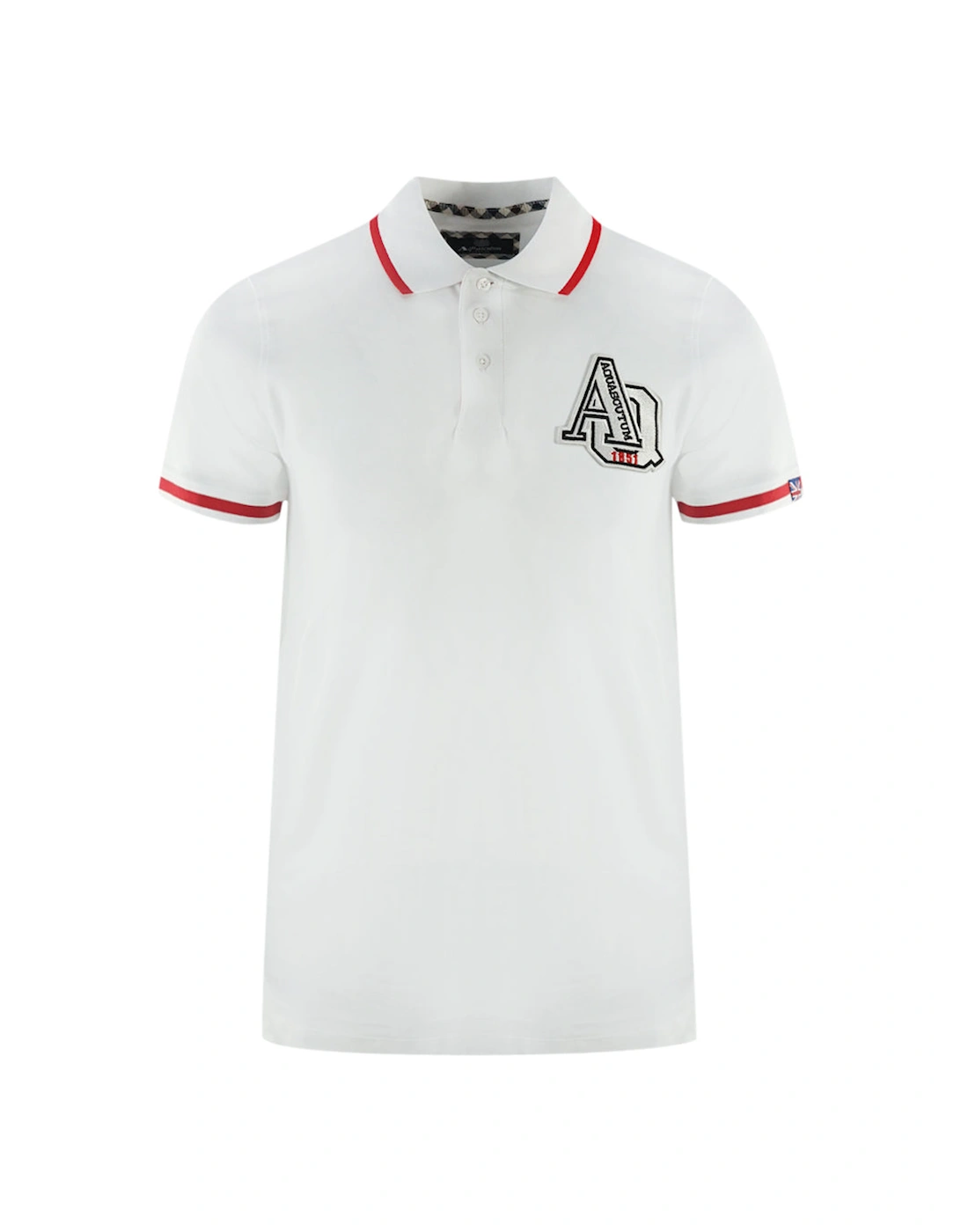 AQ 1851 Embroidered Tipped White Polo Shirt, 4 of 3