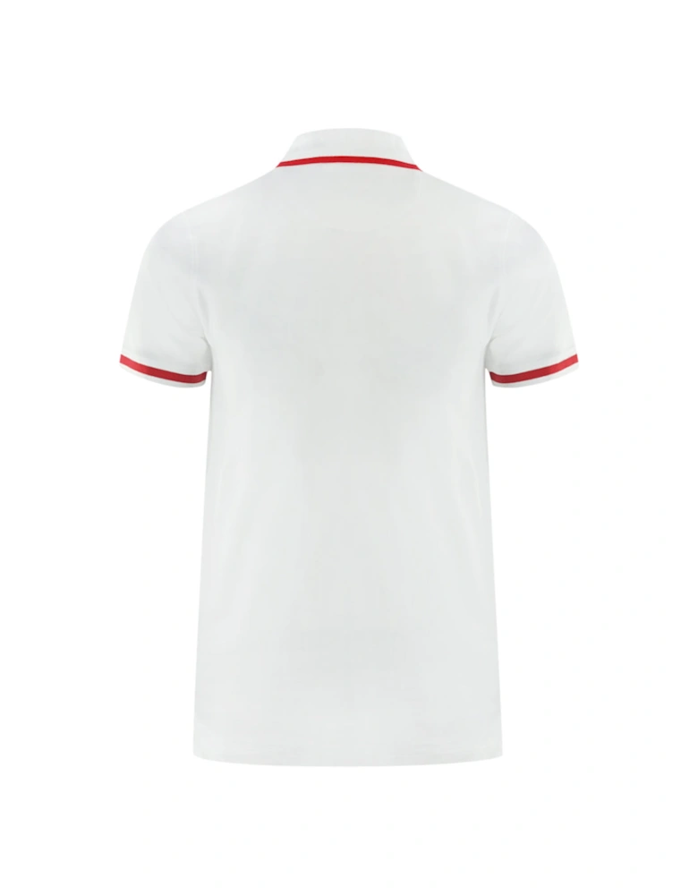 AQ 1851 Embroidered Tipped White Polo Shirt