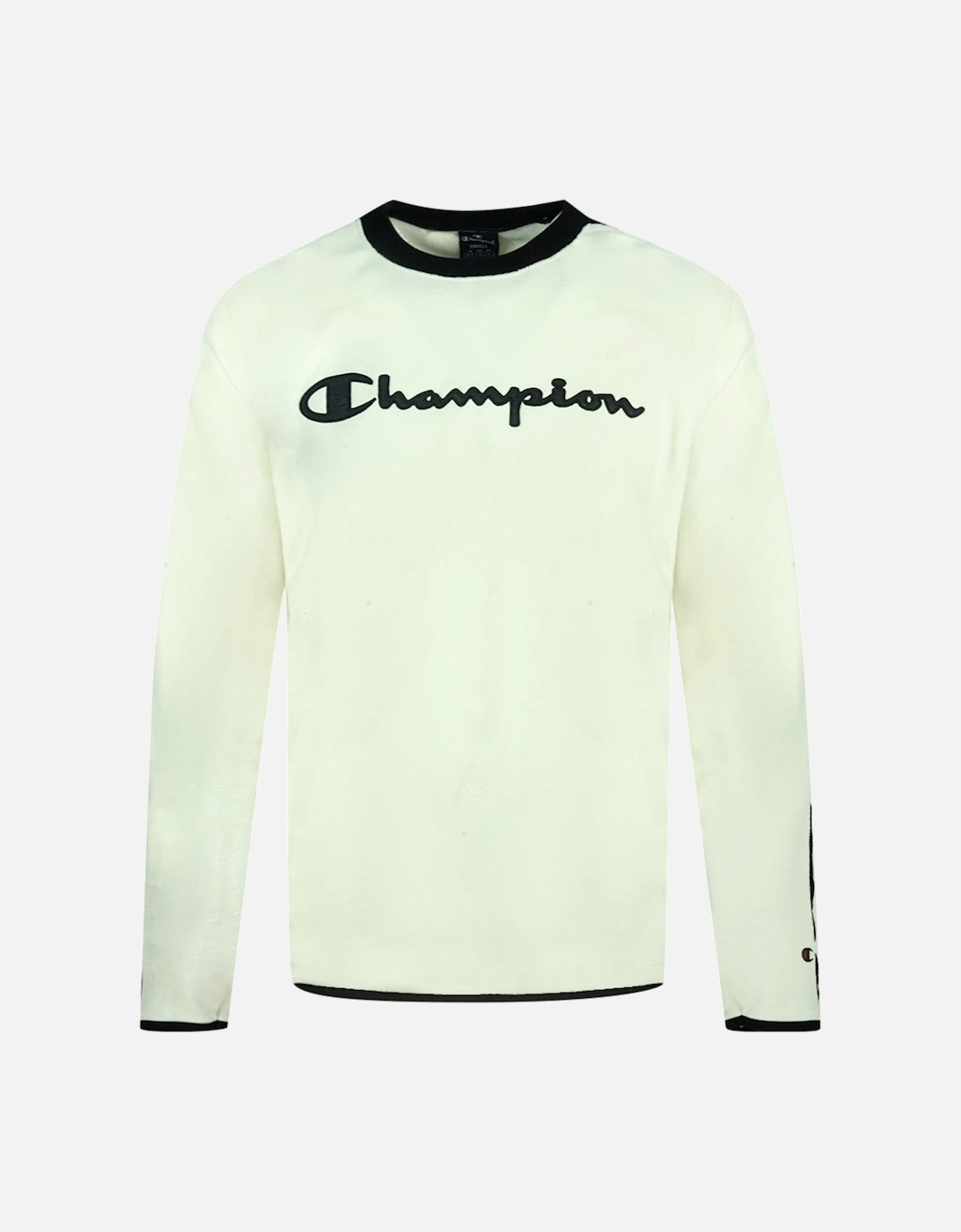 Classic Script Logo White Fleece Sweatshirt, 3 of 2