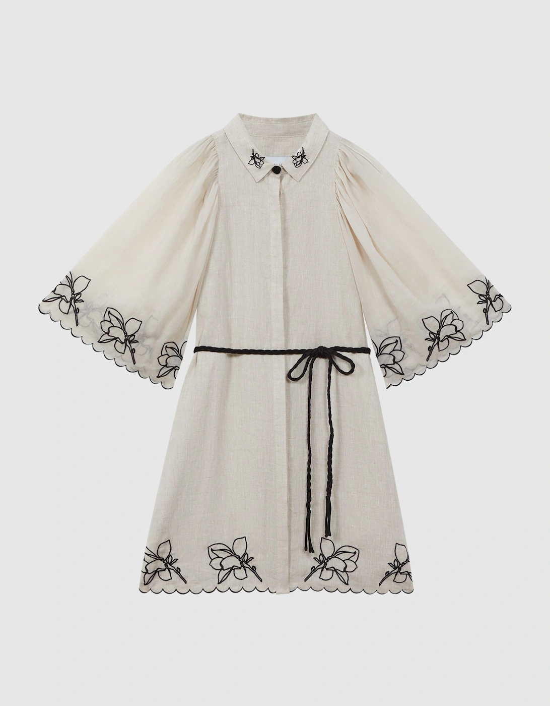 Joslin Embroidered Linen Shirt Mini Dress, 2 of 1