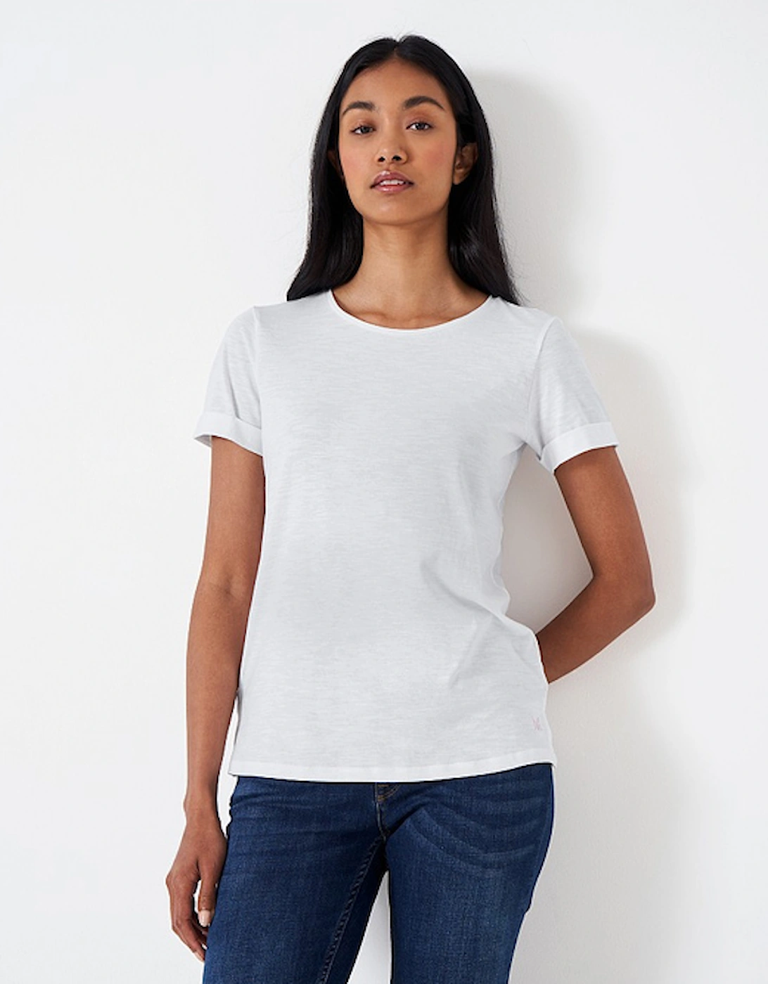 Women's Perfect Crew Slub T-Shirt White, 6 of 5