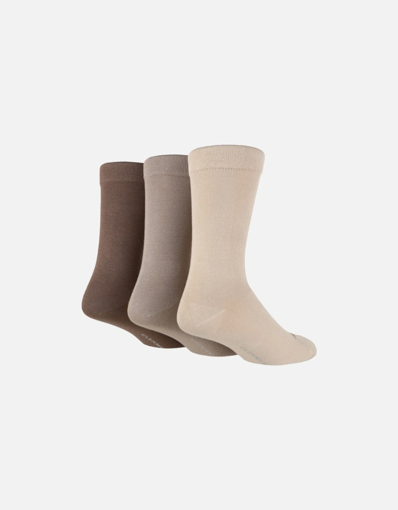 3 PAIR MENS BAMBOO PLAIN GENTLE GRIP TOP SOCKS