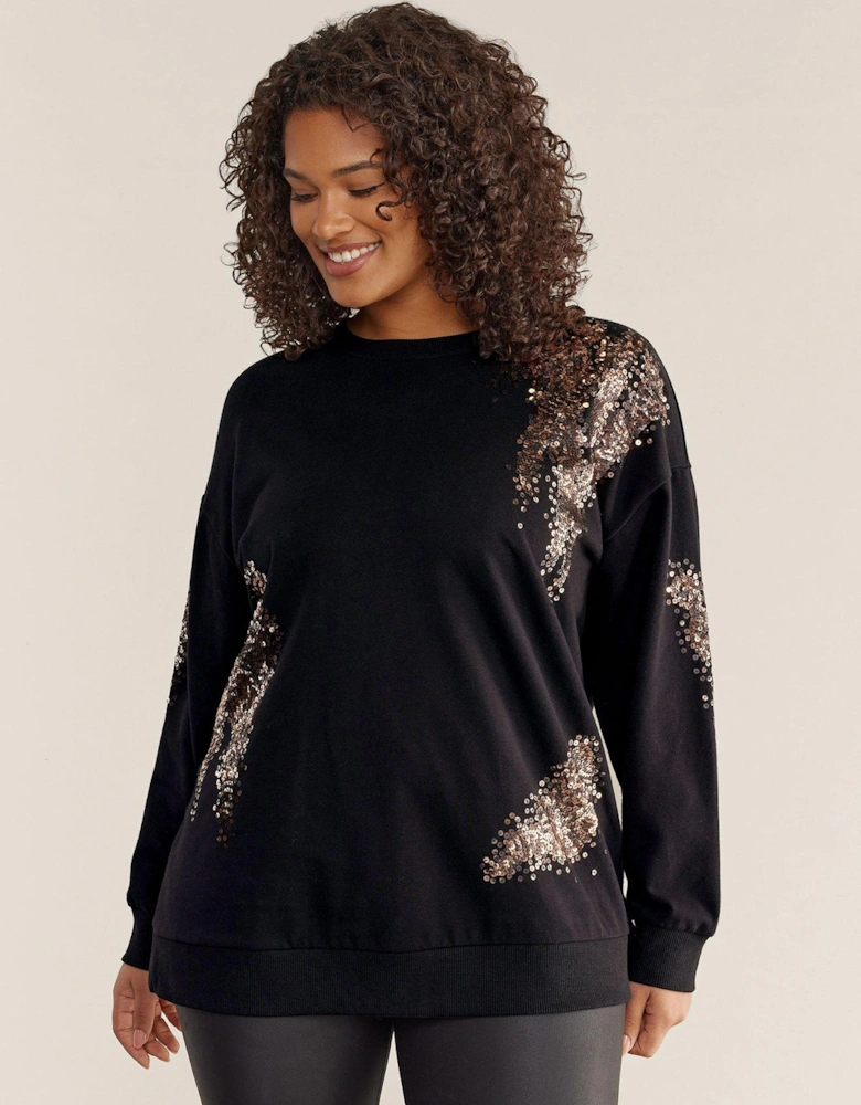 Sequin Sweatshirt - Black