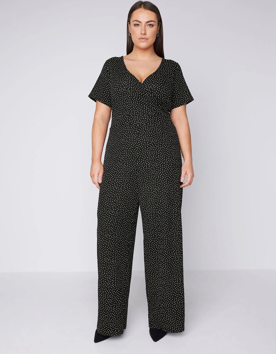 Wrap Jumpsuit With Markings - Black , 2 of 1