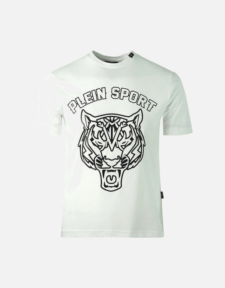 Plein Sport White Tiger Head Logo White T-Shirt