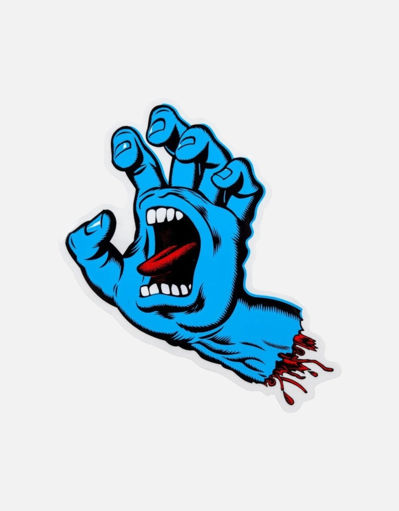 Screaming Hand 6" Sticker - Blue
