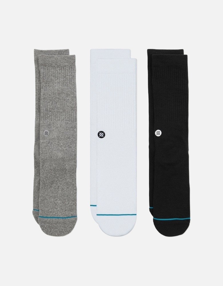 Icon Socks 3 PACK - Black/White/Grey