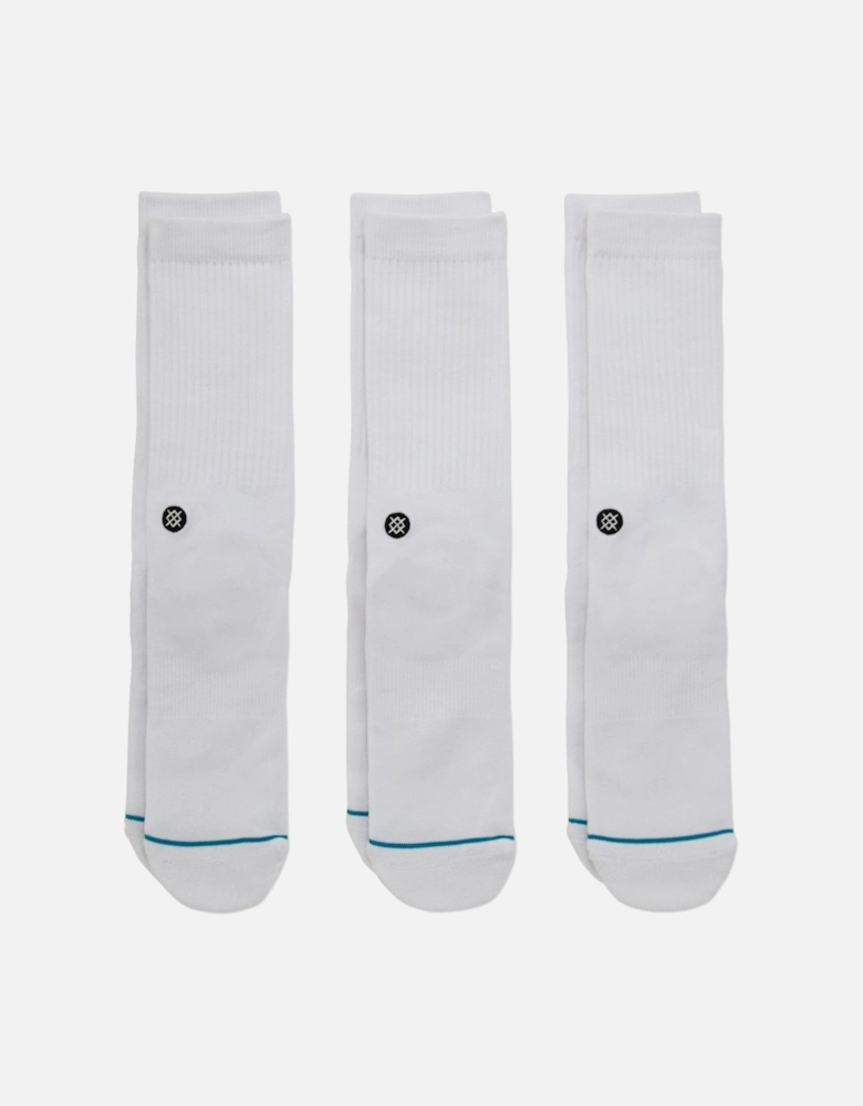 Icon Socks 3 PACK - White