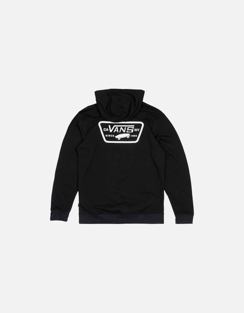 Full Patched Pullover Hooded Sweatshirt - Black