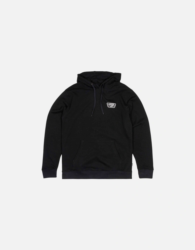 Full Patched Pullover Hooded Sweatshirt - Black