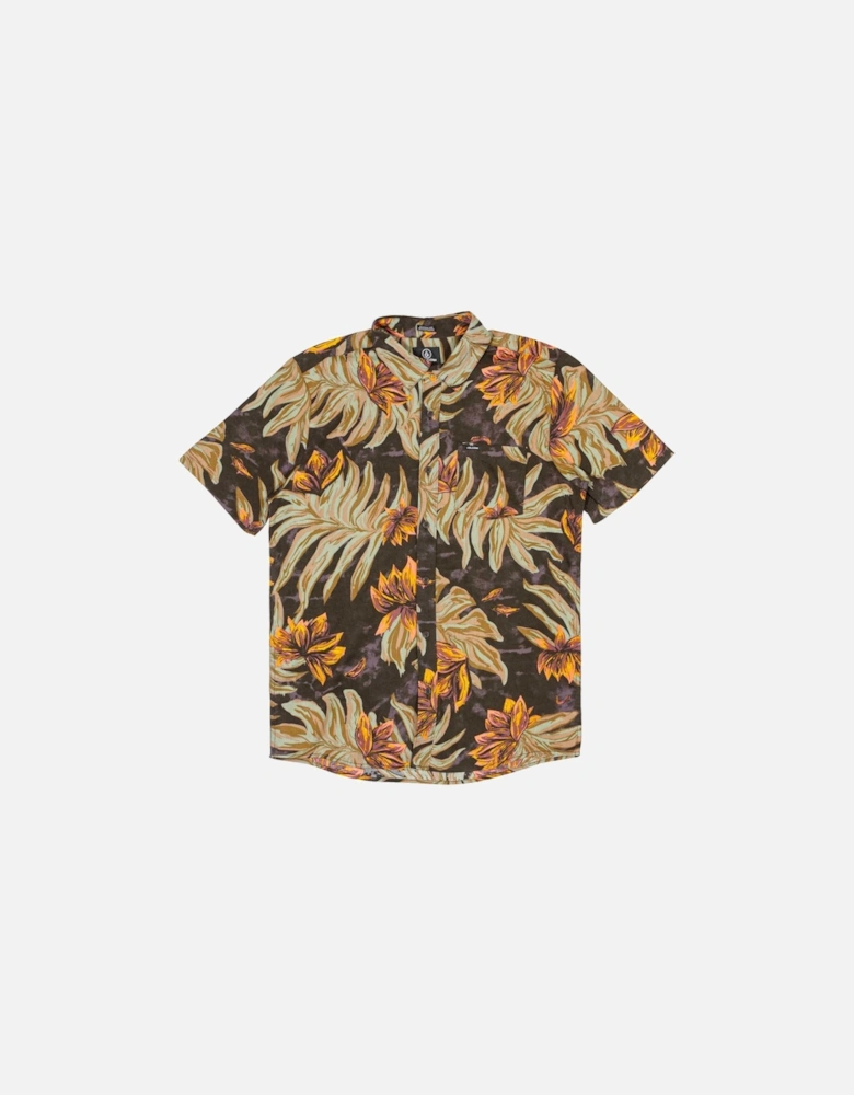 Marble Floral  Shirt - Rinsed Black