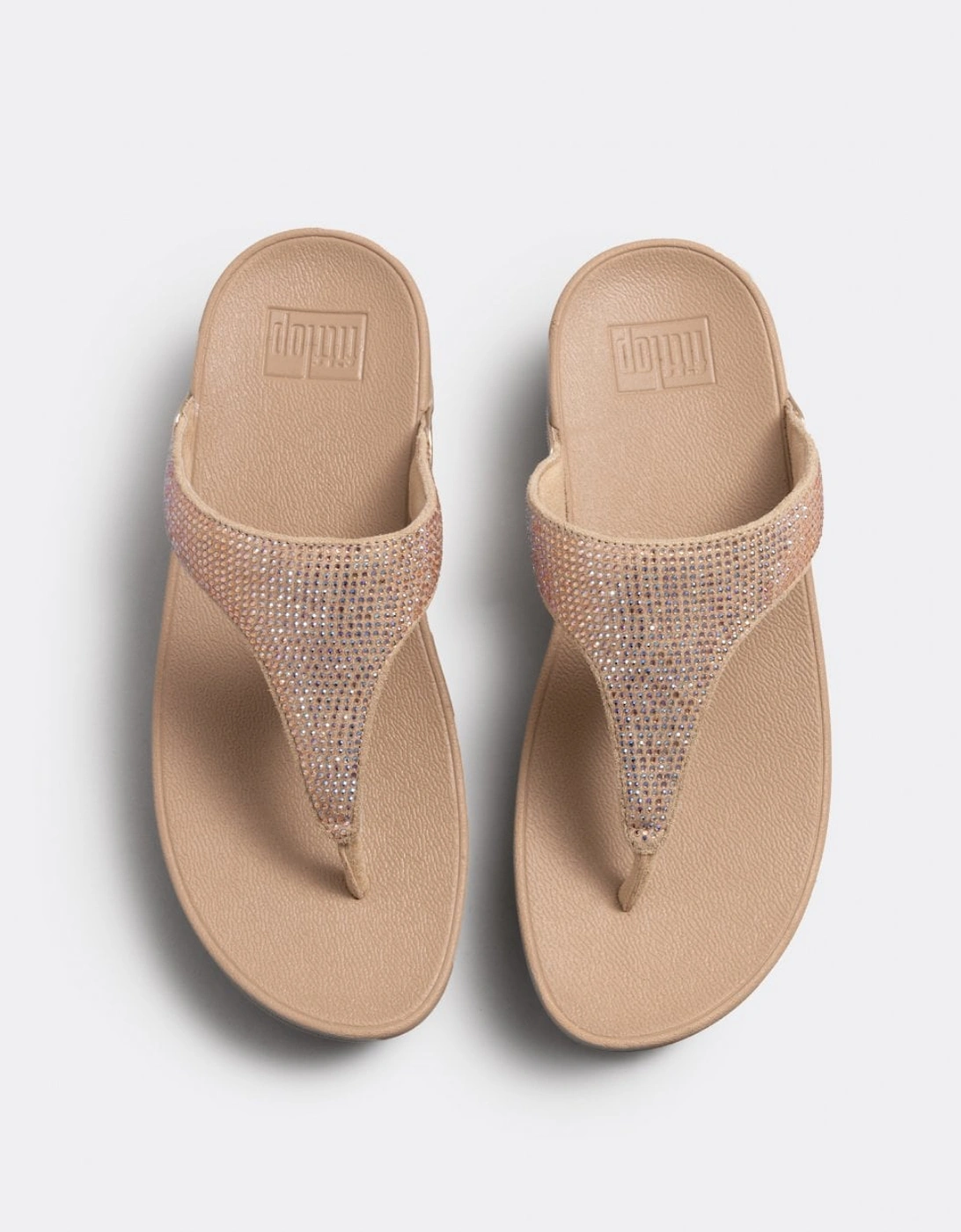 Lulu Womens Crystal Embellished Toe-Post Sandals