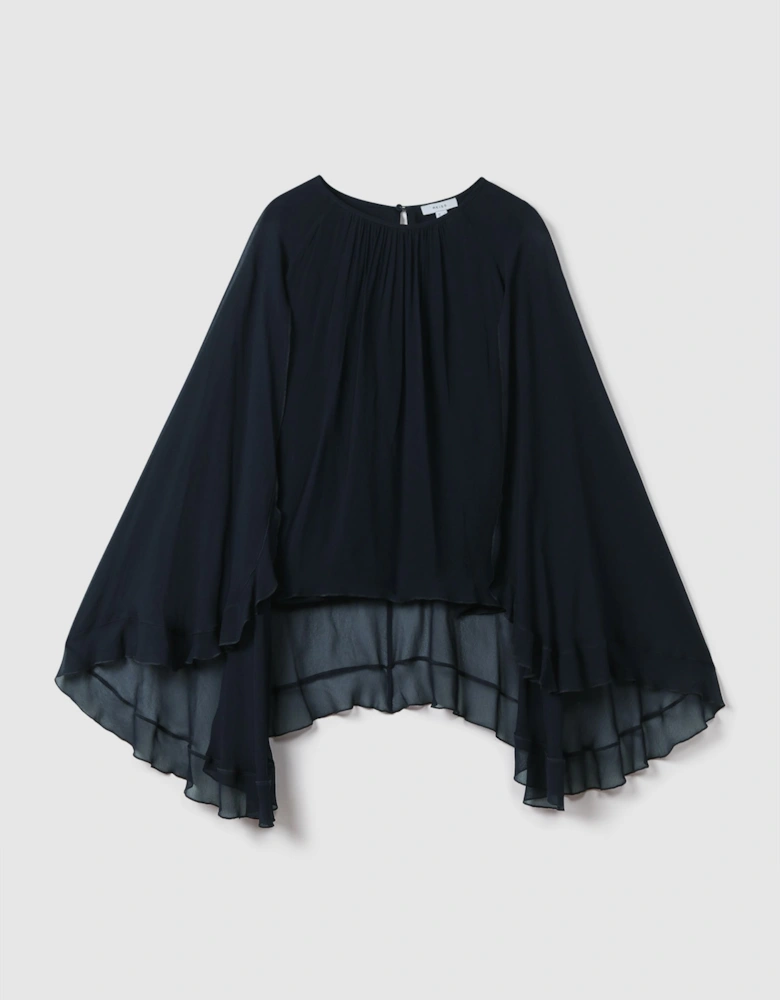Pleated Cape Style Top