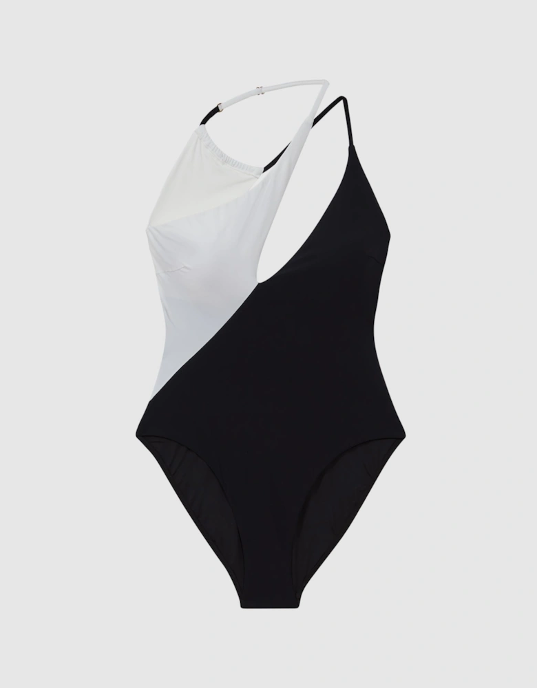 Asymmetric Colourblock Swimsuit