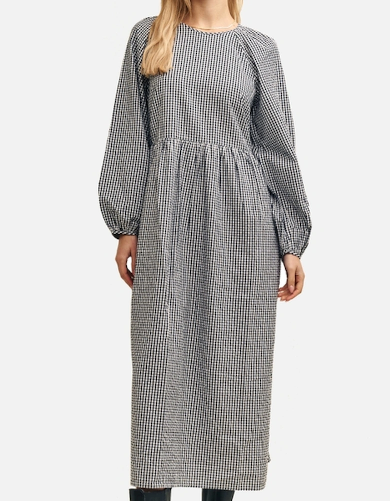 Issy Checked Cotton-Seersucker Midi Dress