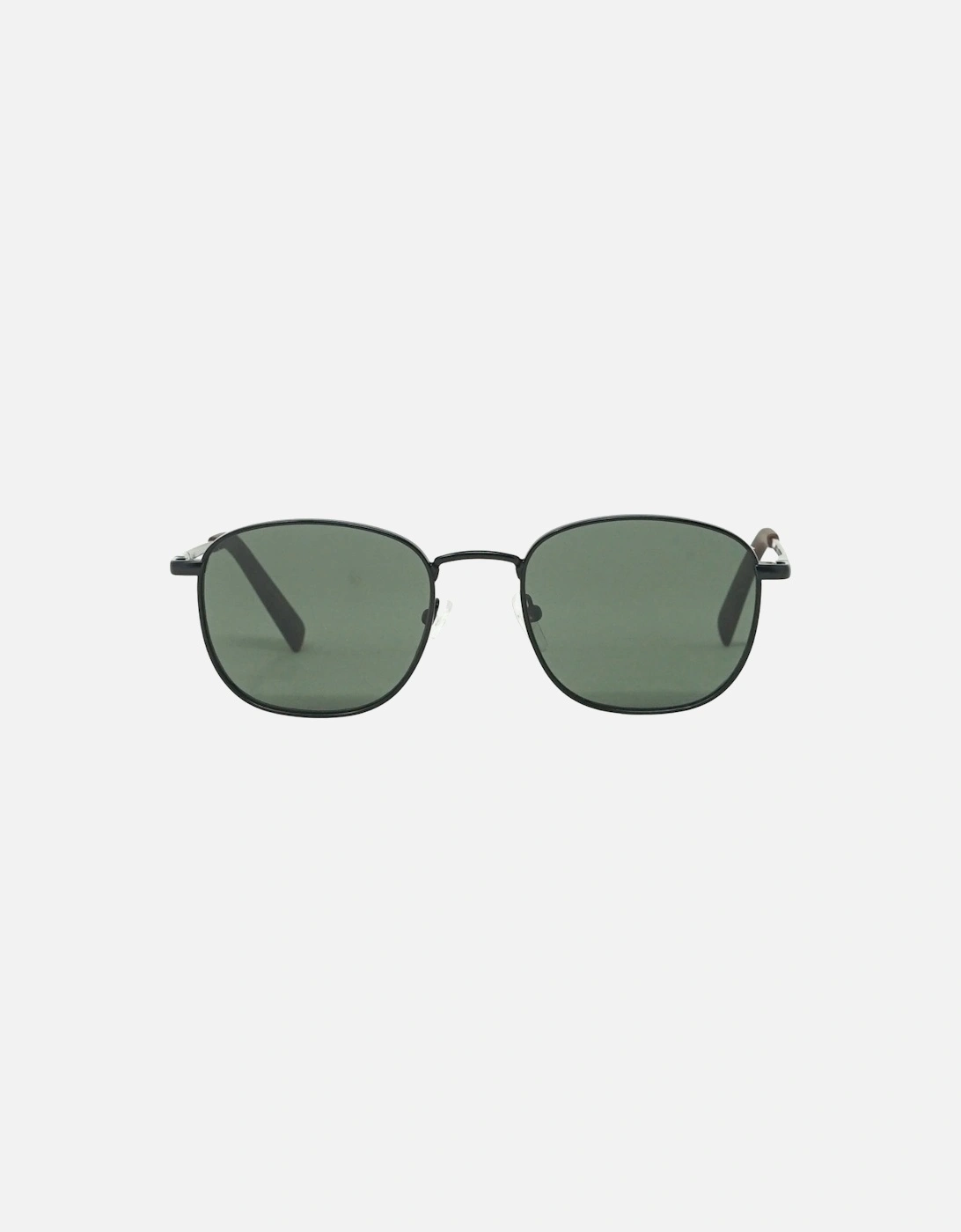 Solid Green Lens Matte Black Sunglasses, 4 of 3